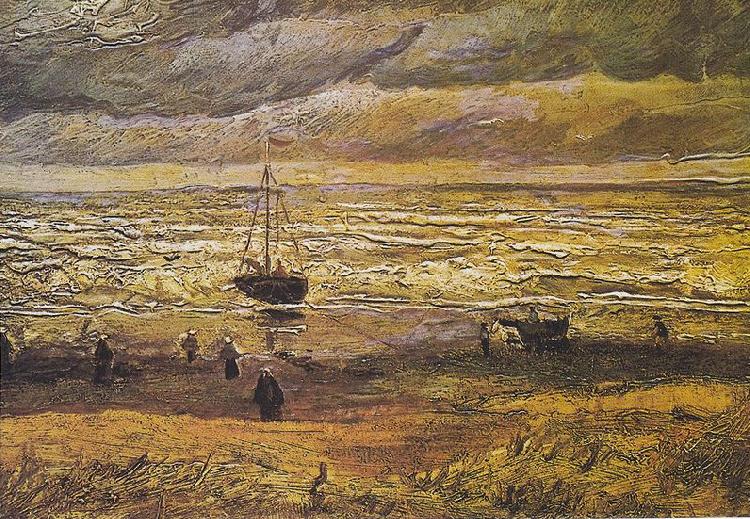 Scheveningen beach in stormy weather, Vincent Van Gogh